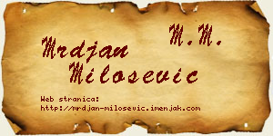 Mrđan Milošević vizit kartica
